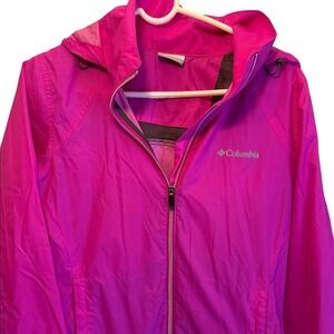 Columbia Women's Hot Pink Hooded Windbreaker Medium‎